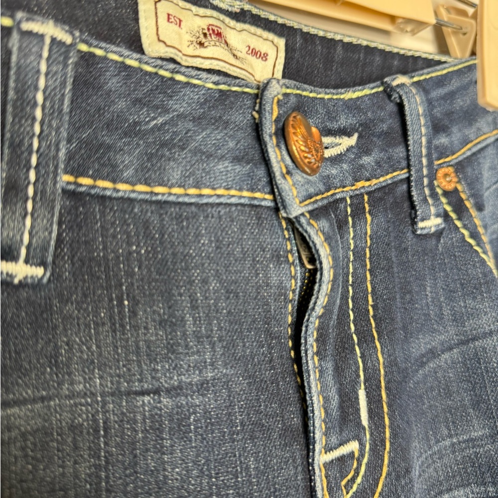 PRVCY Jeans Malibu Hills Dark Chelsea Wash Stretch Low Rise SZ 27 NEW! - Picture 7 of 16